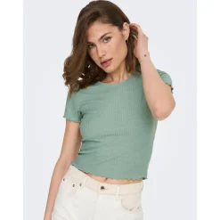 T-shirts Col rond Manches courtes Court vert Rae