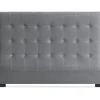 Tête de lit capitonnée 160 cm Velours Argent PACA
