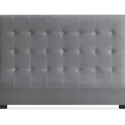 Tête de lit capitonnée 160 cm Velours Argent PACA