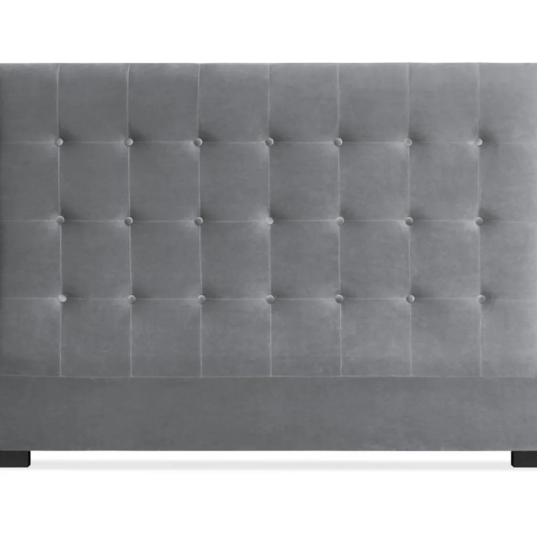 Tête de lit capitonnée 160 cm Velours Argent PACA