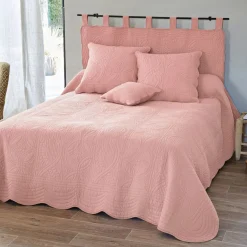 Tête de lit en boutis uni coton Becquet - Rose