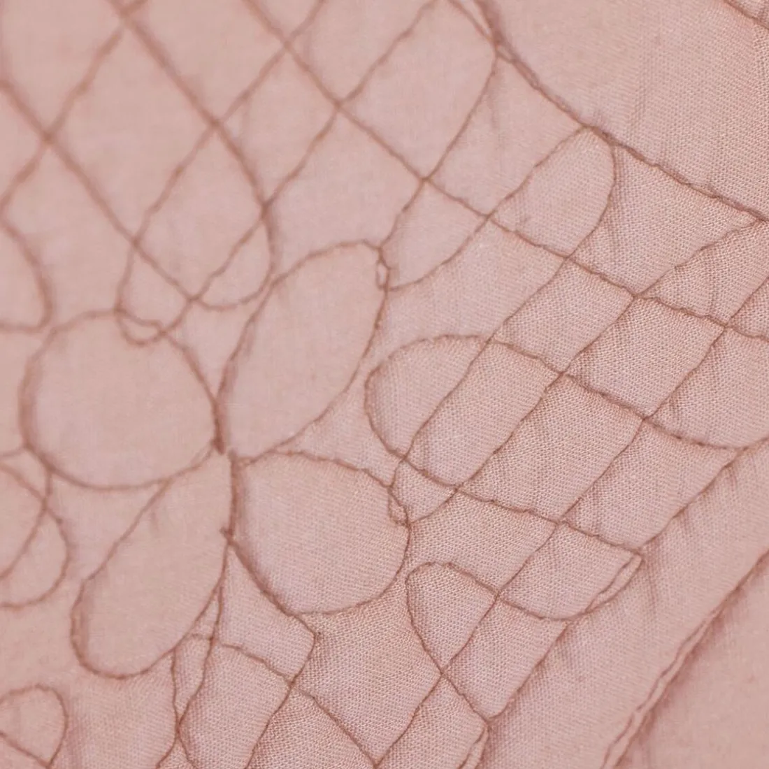 Tête de lit en boutis uni coton Becquet - Rose