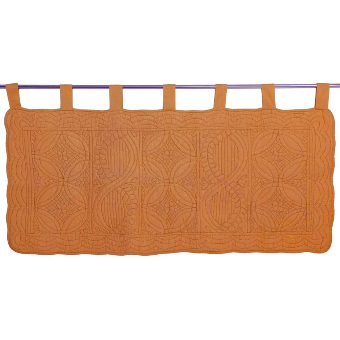 Tête de lit en boutis uni coton BAILLARGUES marron caramel