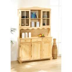 Vaisselier 3 portes en Bois massif STULIO
