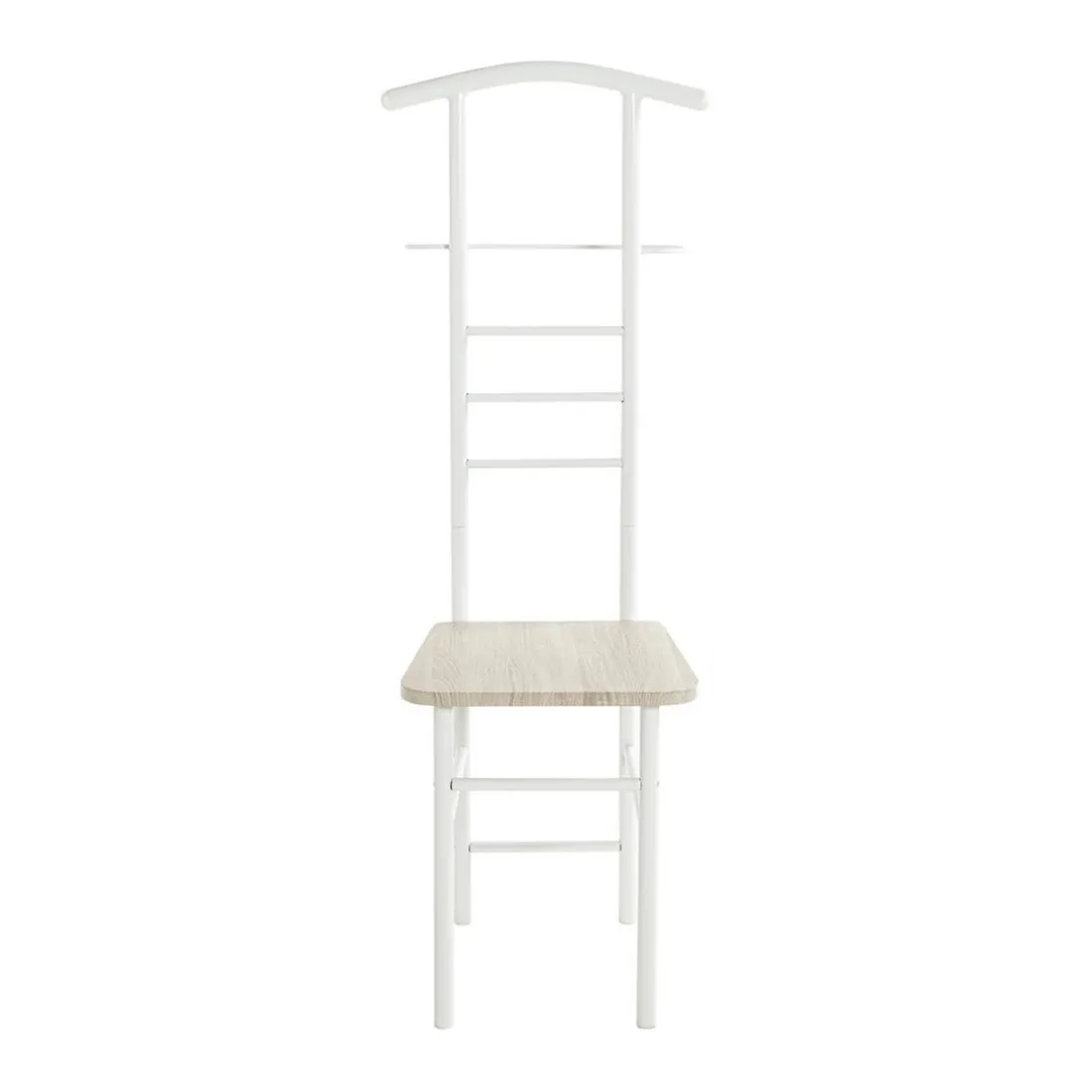 Valet de chambre blanc assise décor chène