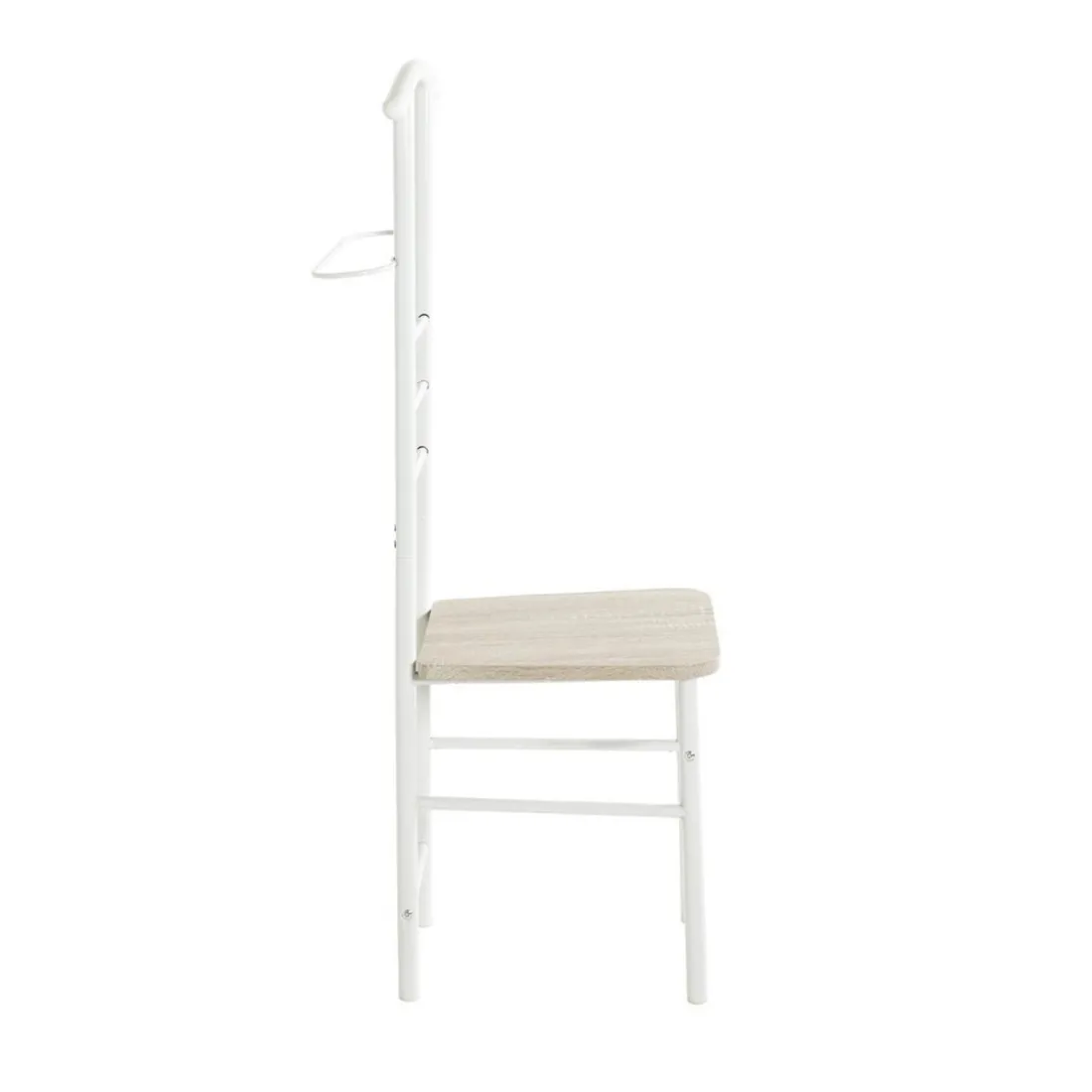 Valet de chambre blanc assise décor chène