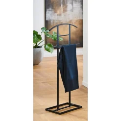valet en métal laqué noir