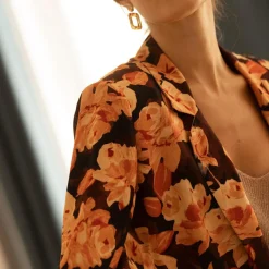 Veste à fleurs Anita orange en viscose