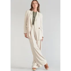 Veste blazer Bek sable blanc en coton