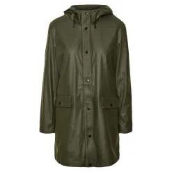 Veste Capuche Au-dessus du genou vert