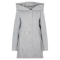 Veste Capuche Manches longues Au-dessus du genou gris