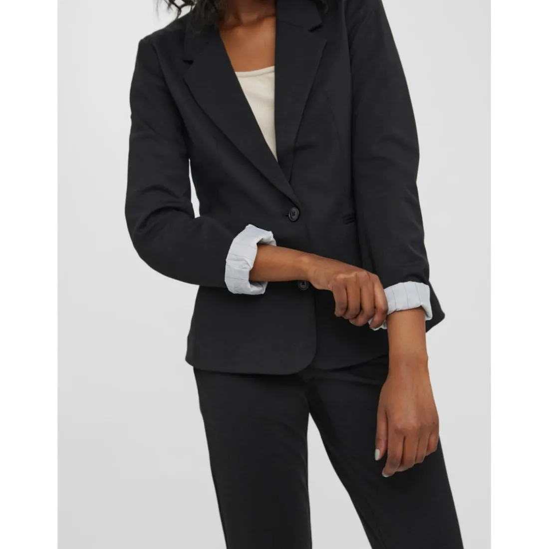Veste classique revers à encoche - Noire