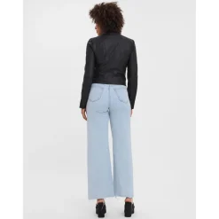 Veste Col haut Manches longues noir en viscose