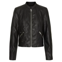 Veste Col haut Manches longues noir en viscose