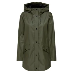 Veste de pluie Imperméable à l'eau Capuche Cordon de serrage à l'ourlet vert