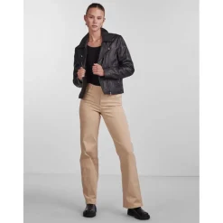 Veste en cuir noir Gia