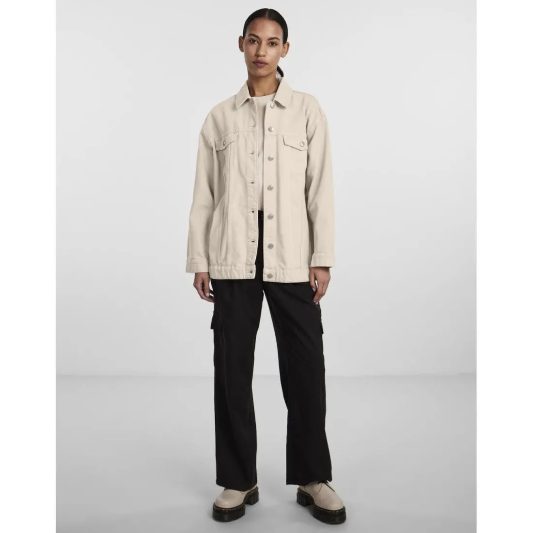 Veste en jean blanc Tia