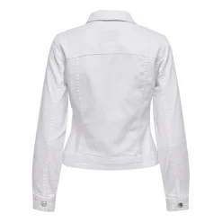 Veste en jean court col italien blanc Demi