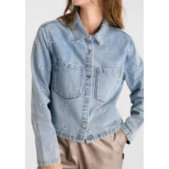 Veste en jeans à broderies monogramme APOLO Emma