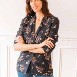 Veste fleurie Iris en viscose