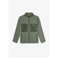 Veste garçon, zippée Moltobo kaki vert en coton pour garçon