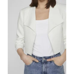 Veste manches longues sans bouton blanc Ruby