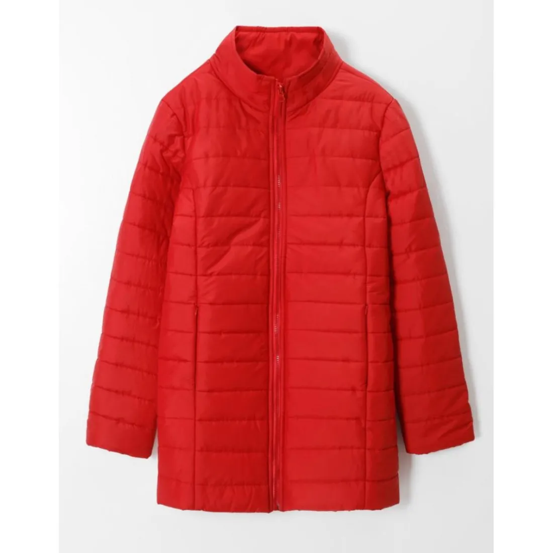 Veste matelassée avec fermeture éclair et poches - Rouge