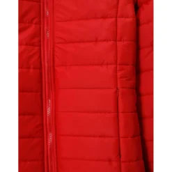 Veste matelassée avec fermeture éclair et poches - Rouge