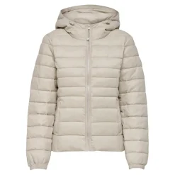 Veste matelassée Col montant haut Manches longues beige en nylon