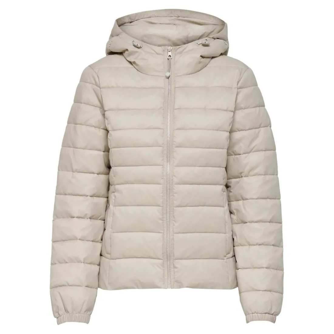 Veste matelassée Col montant haut Manches longues beige en nylon