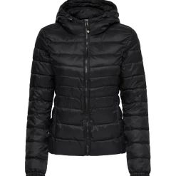Veste matelassée Col montant haut Manches longues noir en nylon