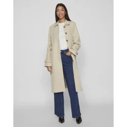 Veste poignets à boucle réglable col italien gris clair