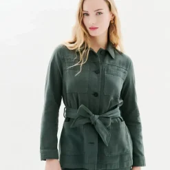 Veste Saharienne en coton kaki