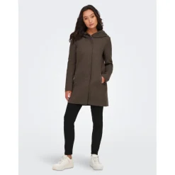 Vestes Capuche Manches longues marron Xena