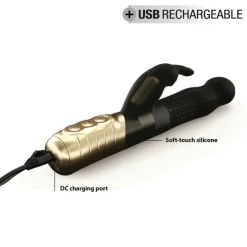 Vibromasseur/rabbit BABY RABBIT BLACK & GOLD 2.0 - RECHARGEABLE - Noir Dorcel