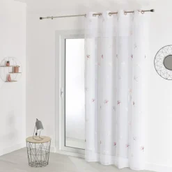 Voile Fantaisie Brodé Terracotta 140X260 cm GINKGO